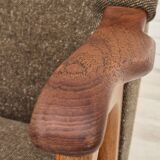 1960s, Danish armchair, furniture wool/cotton fabric, teak wood.