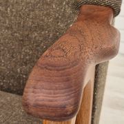 1960s, Danish armchair, furniture wool/cotton fabric, teak wood.
