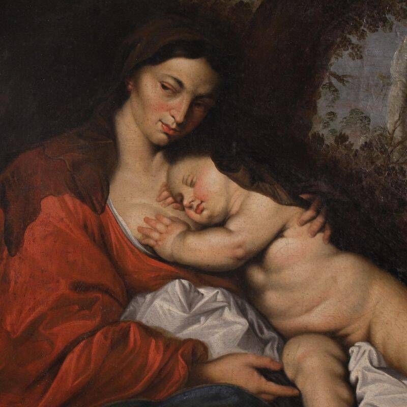 Grande peinture flamande du XVIIe siècle, Repos pendant la fuite en Égypte.