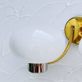 Double opaline brass wall light
