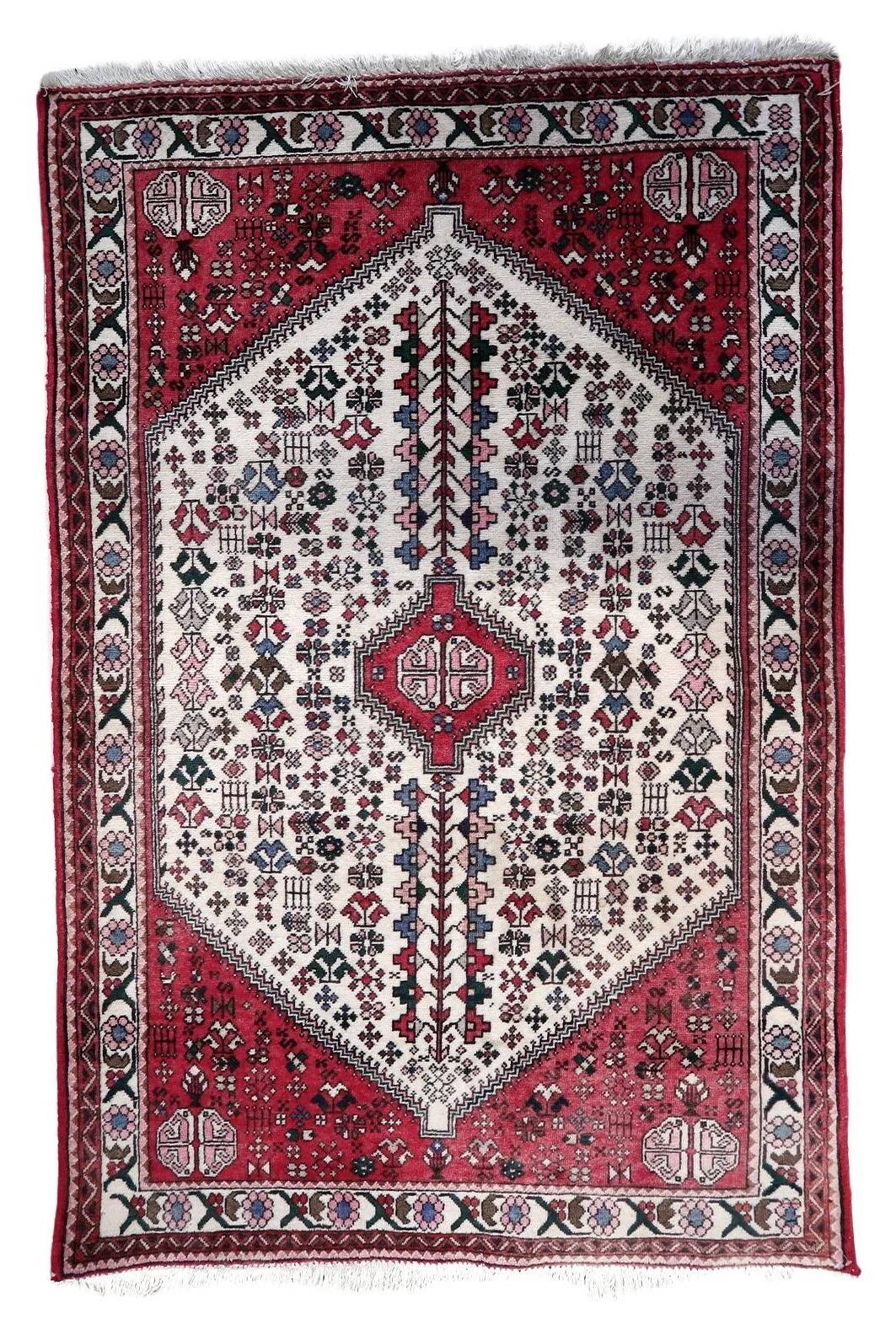 Handmade vintage Persian Malayer rug 98cm x 150cm, 1970s