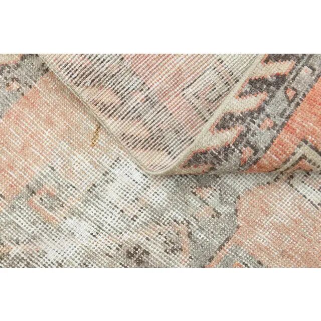 1970s Turkish Oushak Handmade Wool Cotton Orange Runner Rug 85x266