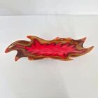 Coupe a fruits vintage 1960 ceramique rouge & marron dlg vallauris 60s retro