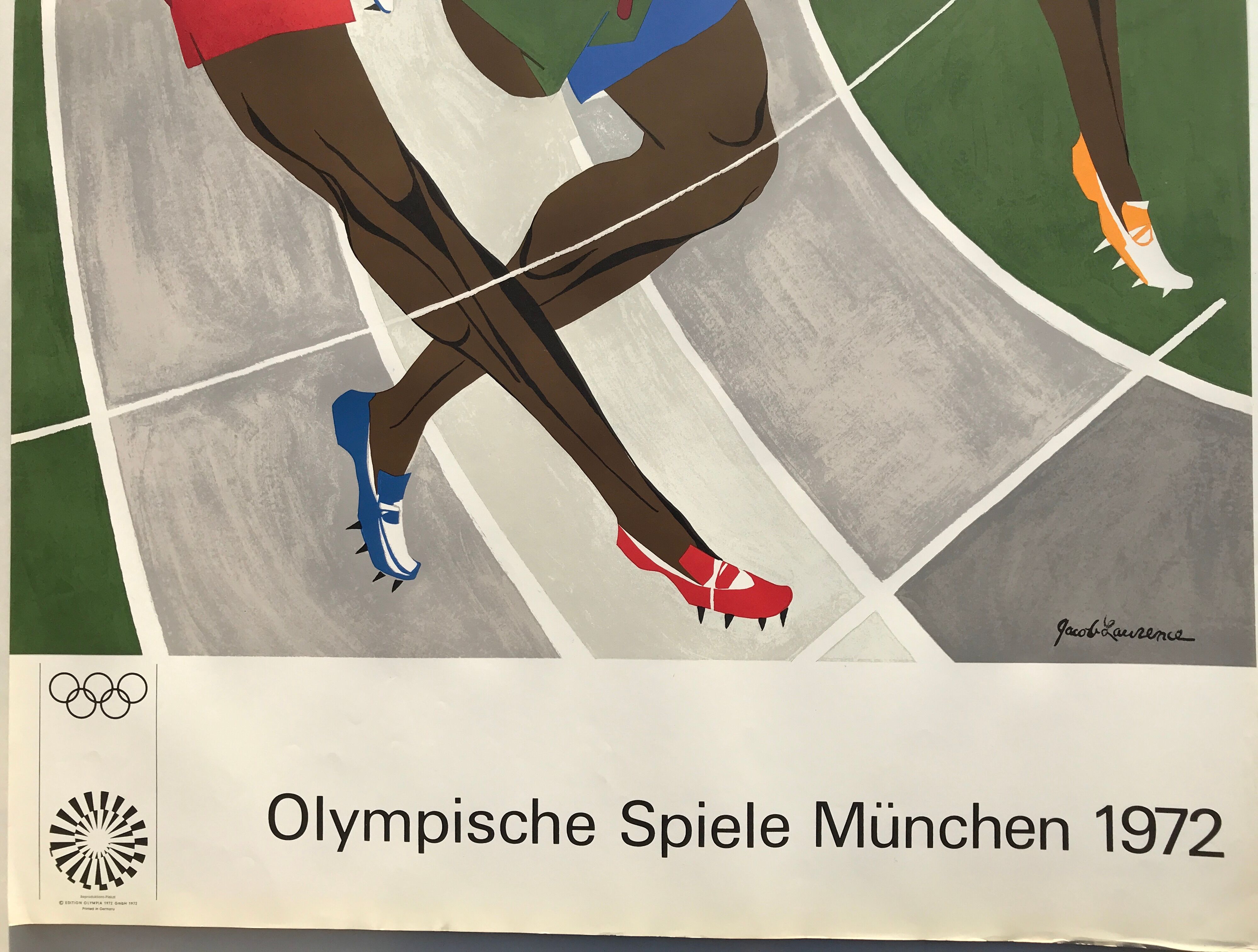 Lawrence jacob (1917-2000) olympische spiele münchen, 1972. original poster