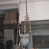 Antique bronze Napoleon III pendant light, 19th century ceiling lamp