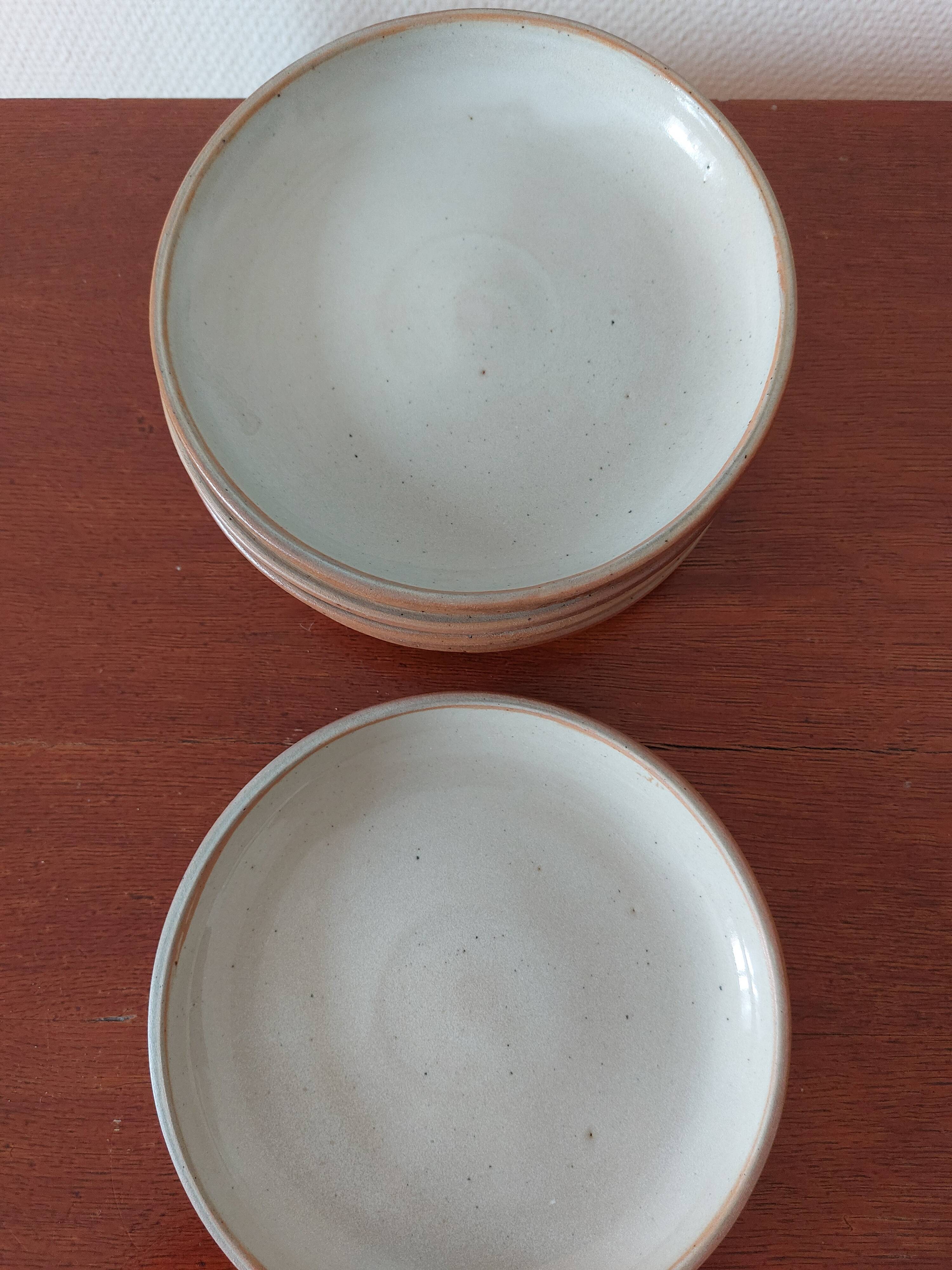 Set of 5 stoneware dessert plates