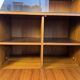Teak furniture — sliding display cabinet + drop-down door