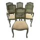 Suite de six chaises de style Louis XV en hetre laqué XX siècle