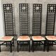 series of 4 80s/90s mackintosh style chairs