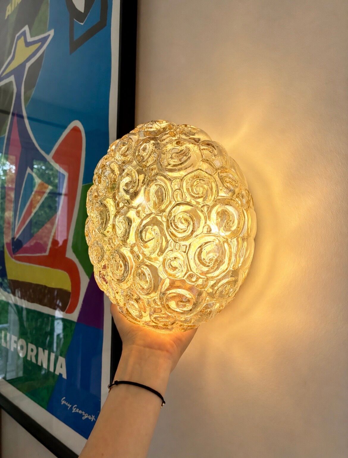 "Bubble" glass wall light trio - 1960.