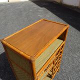 Vintage rattan bar cabinet from the 60s/70s