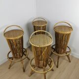 Rattan bar stools 60s
