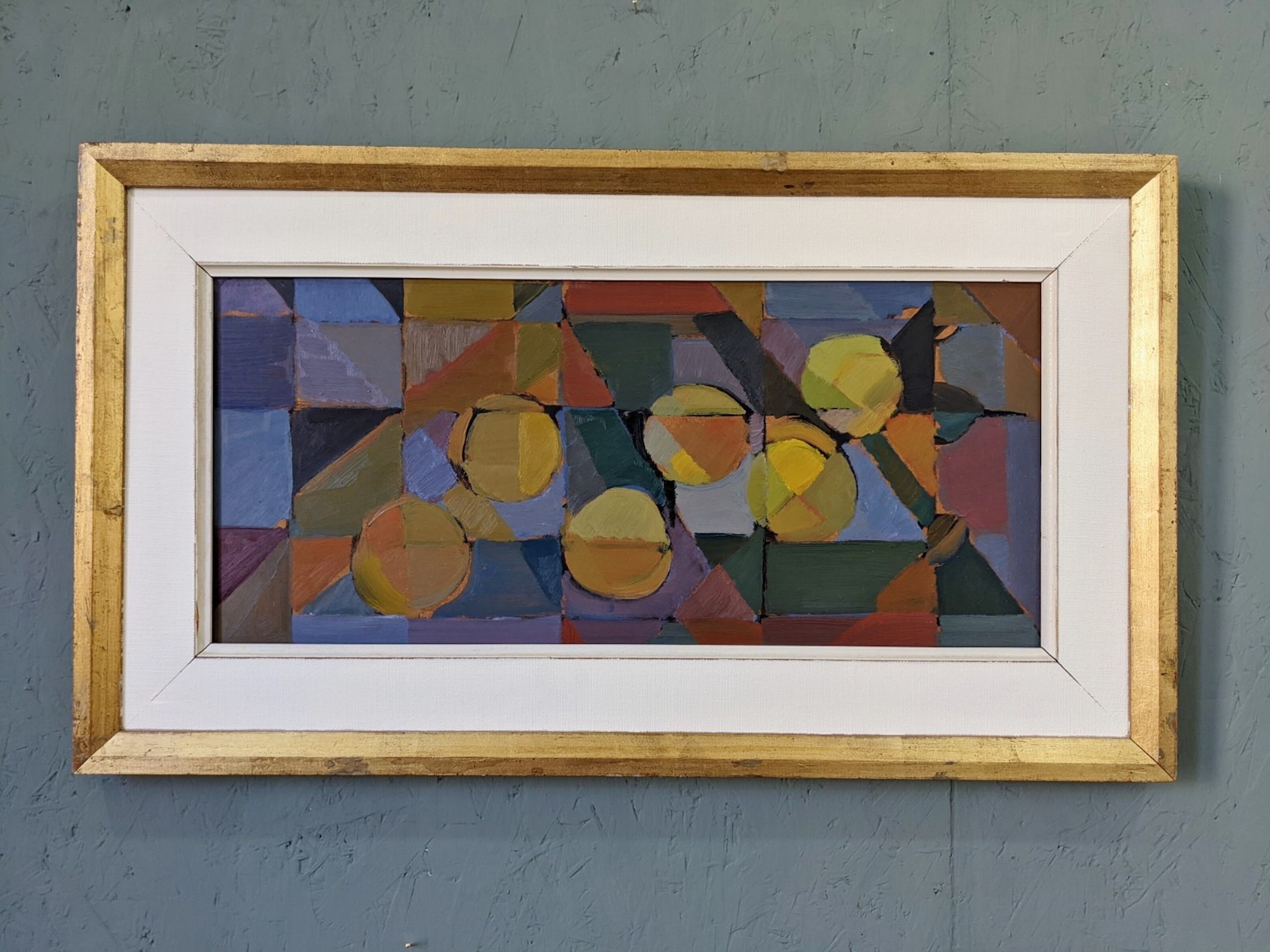 Swedish abstract oil painting from mid-century 1950