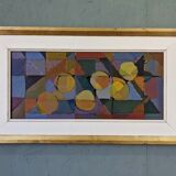 Swedish abstract oil painting from mid-century 1950
