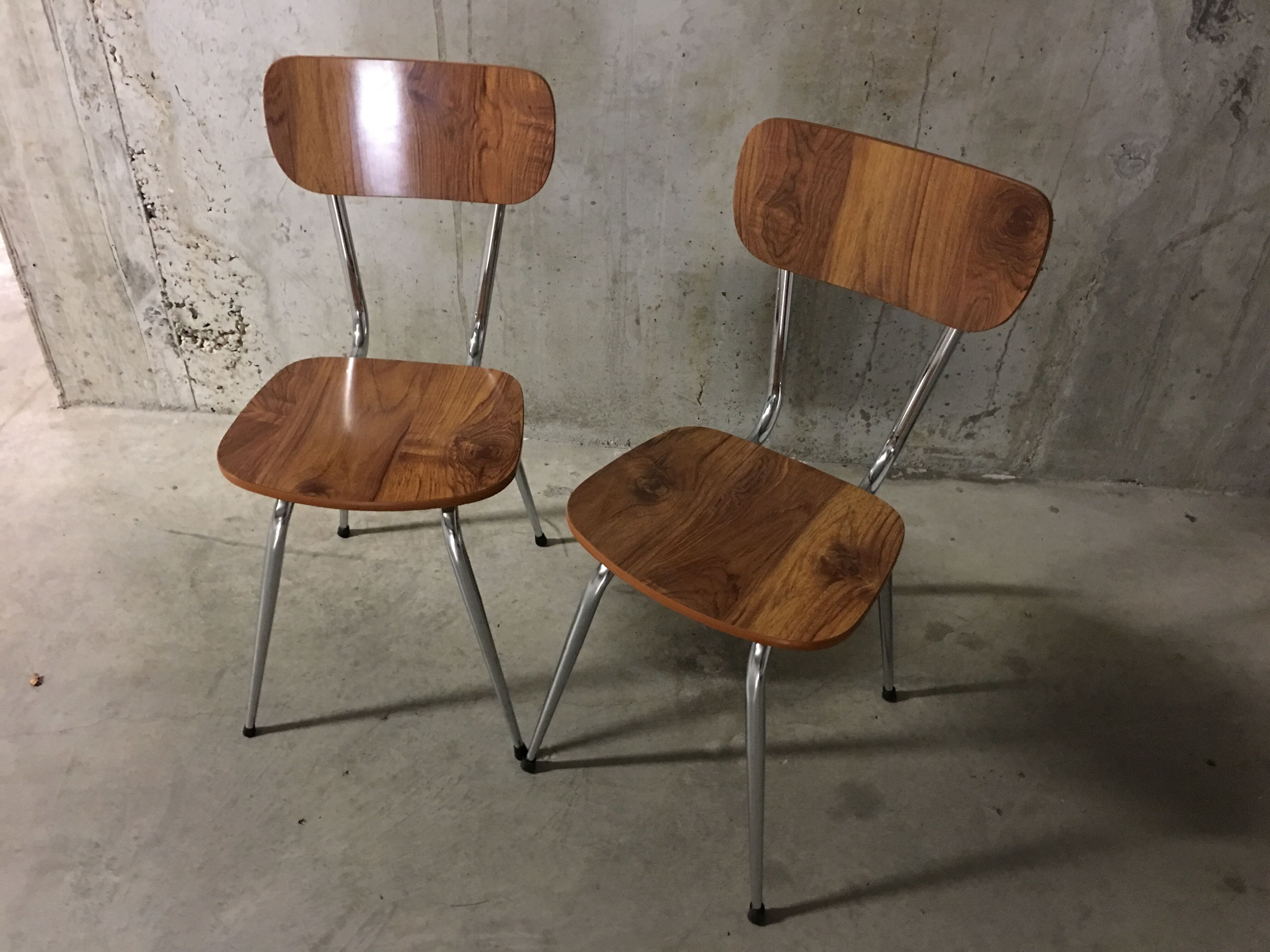 Pair of 70s formica chairs