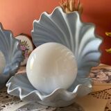 Rare pair of vintage shell lamps