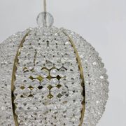 Brass & acrylic ball hanging lamp pendant by Emil Stejnar, 1950s