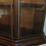Wall display case for collection or other in wood, glass and brass