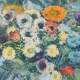 Still life with flowers and photograph