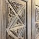 Old brutalist regionalist oak cabinet XIX th century
