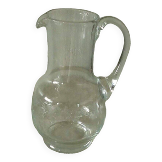 Crystal pitcher carafe with grave decor