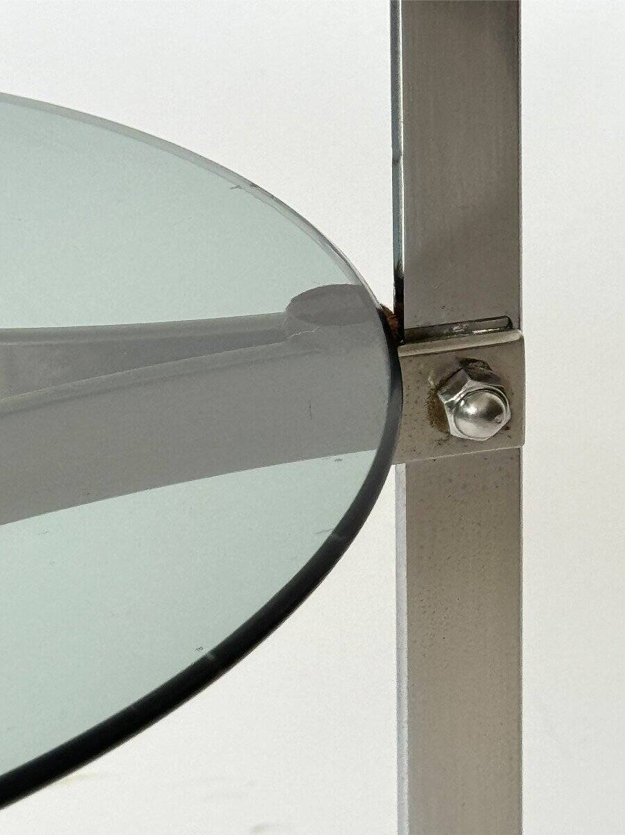 1970s chrome-plated steel tripod stool