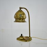 Brass Glass Vintage Table Lamp Style Vienna Secession, 1930s, Austria