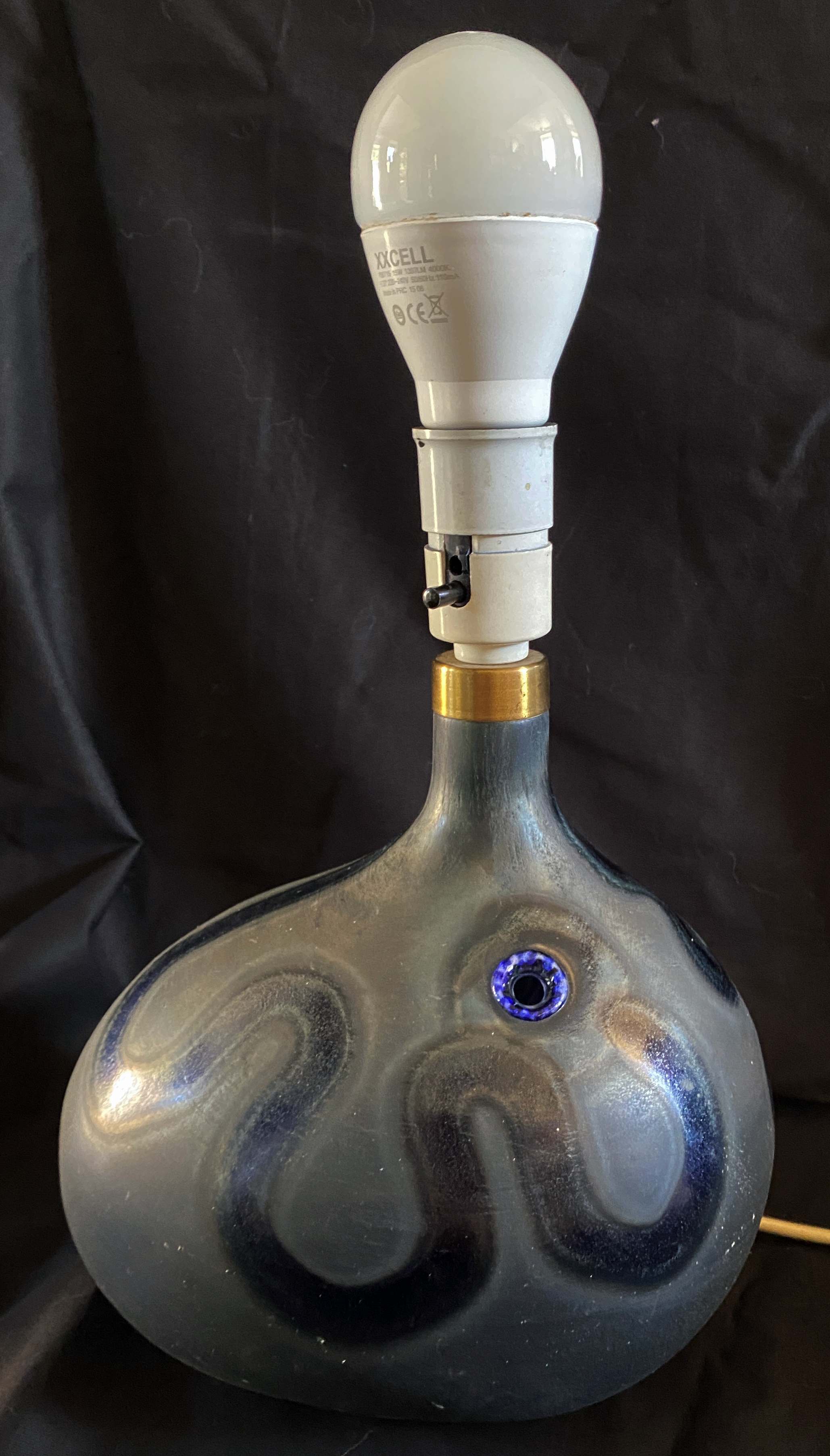 Asymmetrical desk lamp by Michael Bang (1944-2013) for Holmegaard, Denmark, 1970s