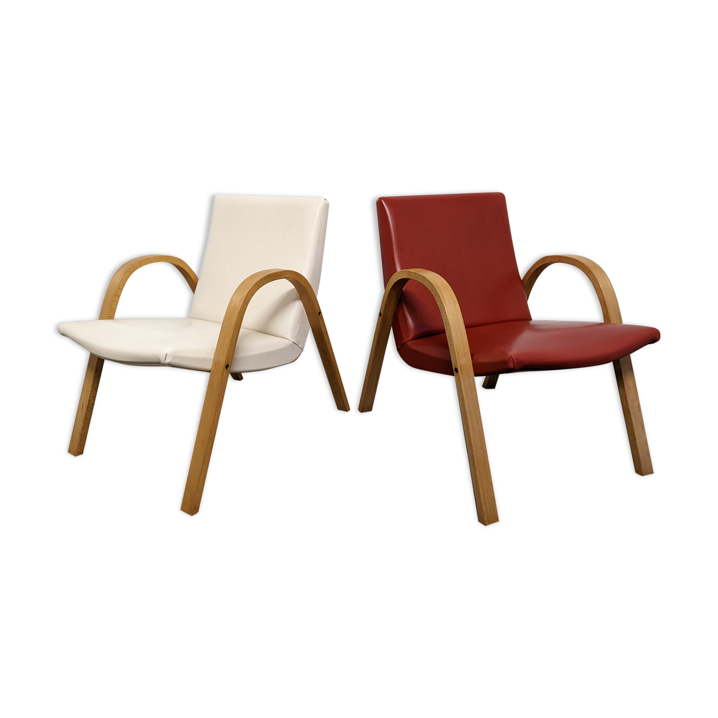 Pair of Bow Wood armchairs from the 50s/60s by Steiner