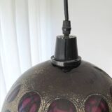 Space age vintage purple and gold large disco ceiling lamp