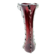 Ruby red glass vase 50 cm with clear Murano style applied decoration