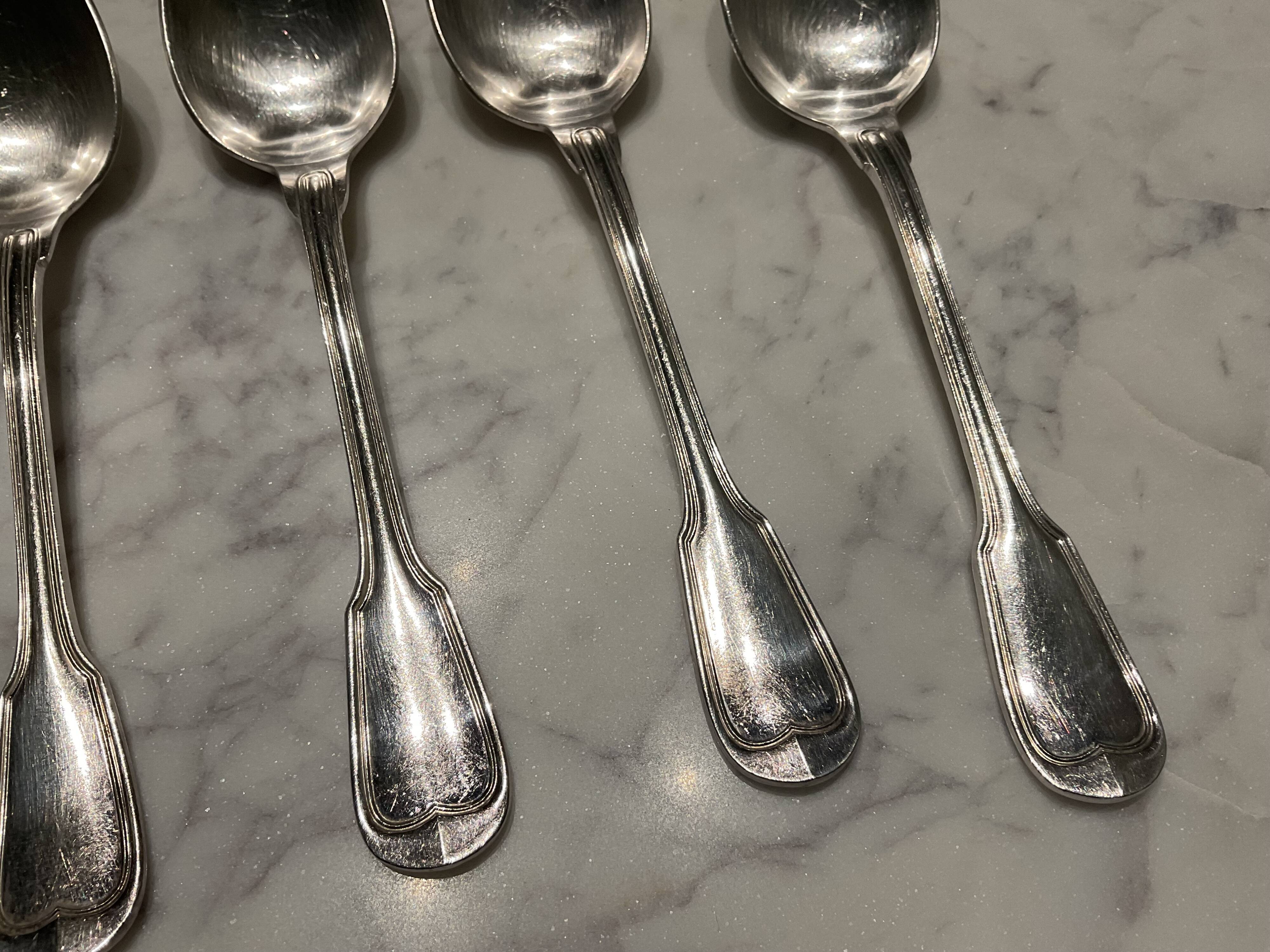 12 Soup Spoons. Silver Plated. Félix Frères