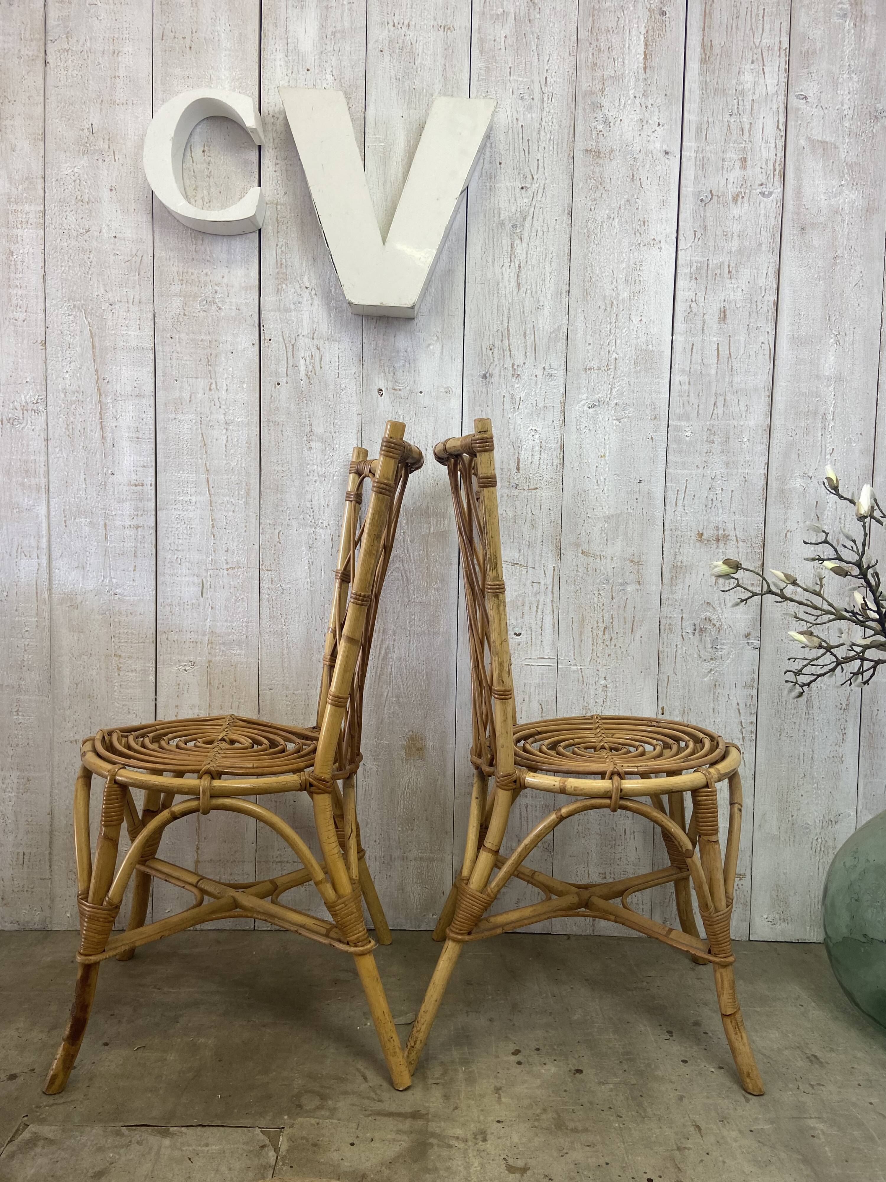 Louis Sognot rattan chairs