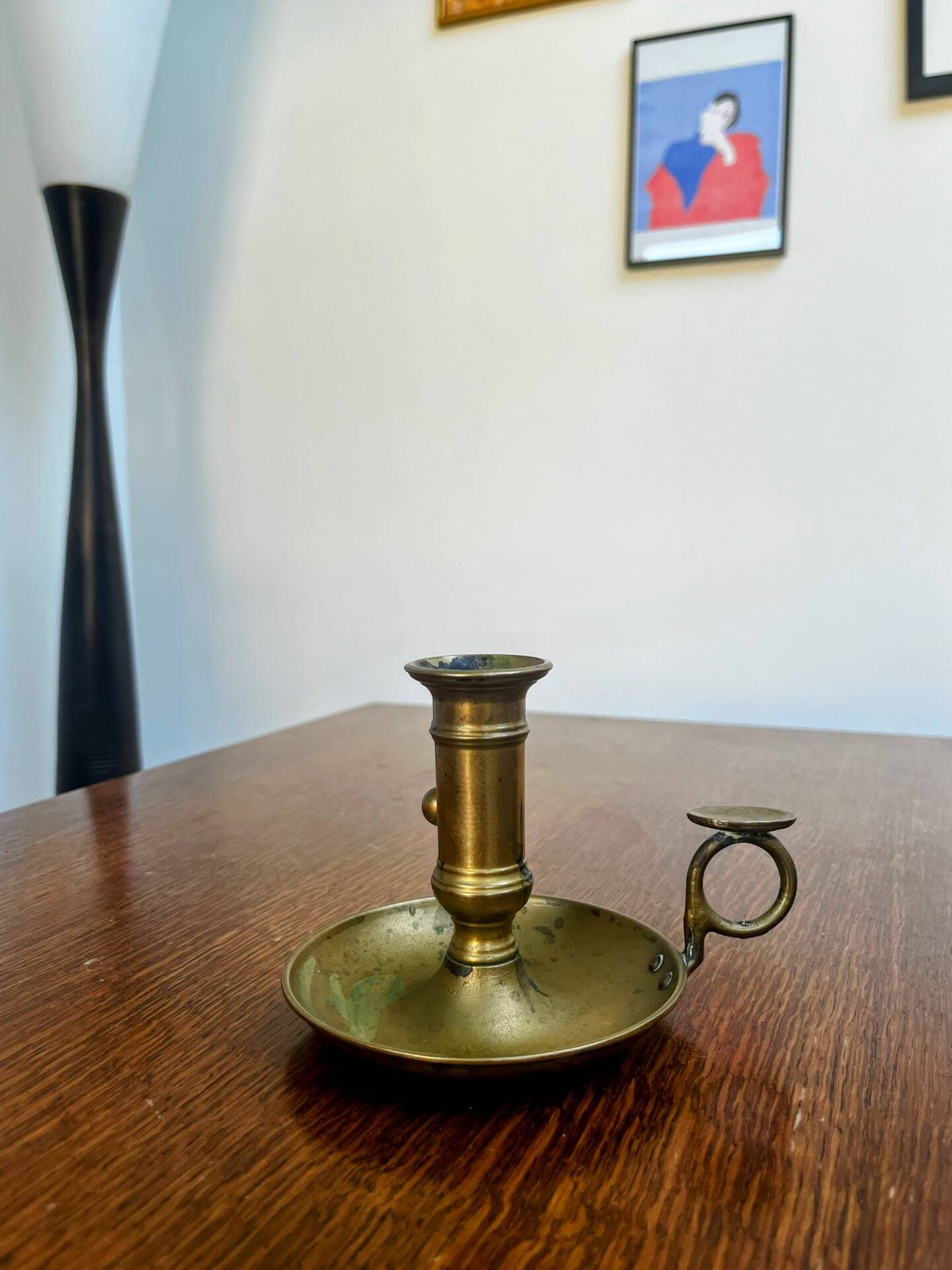 Antique push candle holder