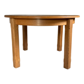 Table ronde de ferme en chêne massif vintage