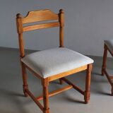 2 Carved solid pine chairs | Denmark | 1970s