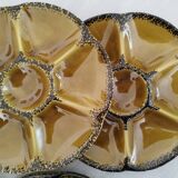 Vintage gien earthenware barbotine shell oyster plates