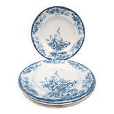 Assiettes plates anciennes modèle Azalées - Longwy