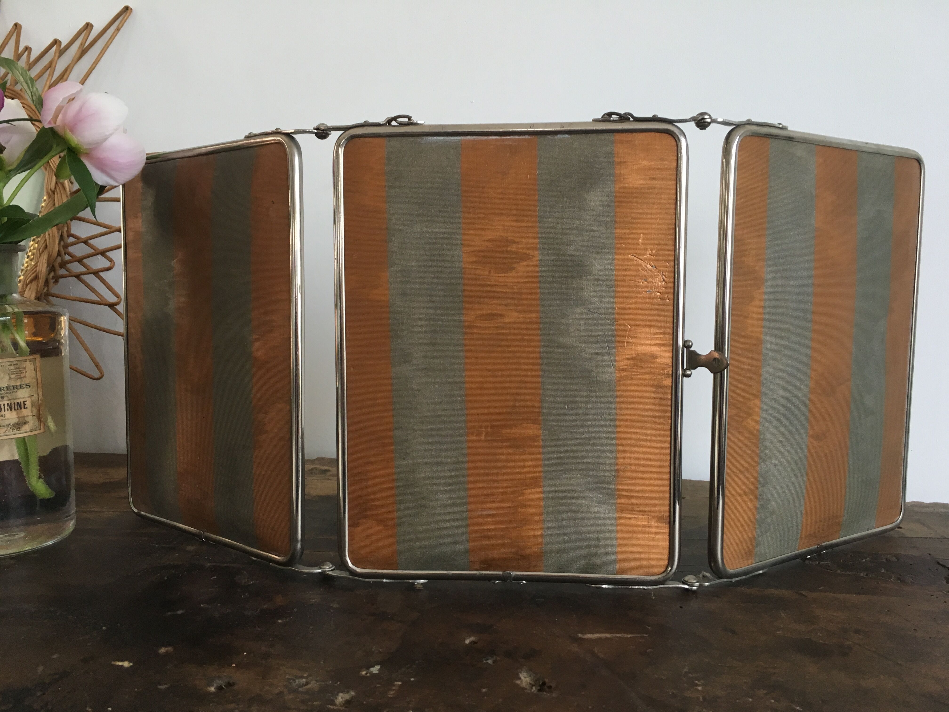 Barber vintage triptych mirror 24x60cm