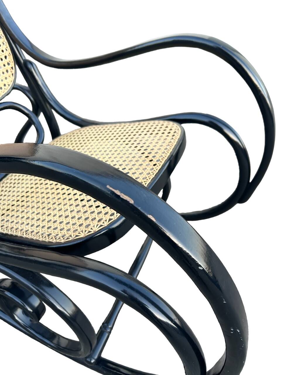 black cane rocking chair