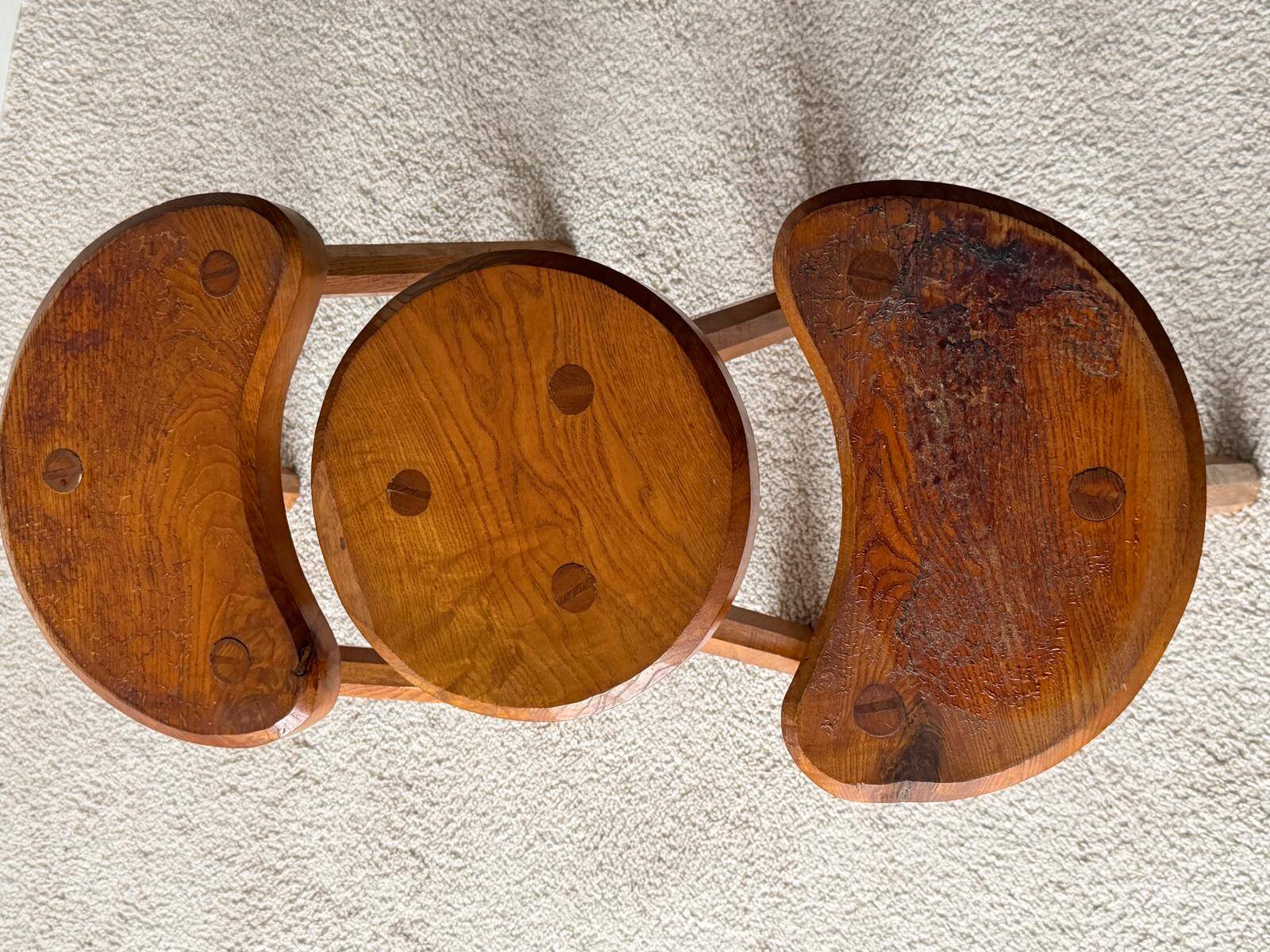 Vintage tripod stool trio