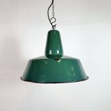 Large Industrial Green Enamel Factory Pendant Lamp, 1960s