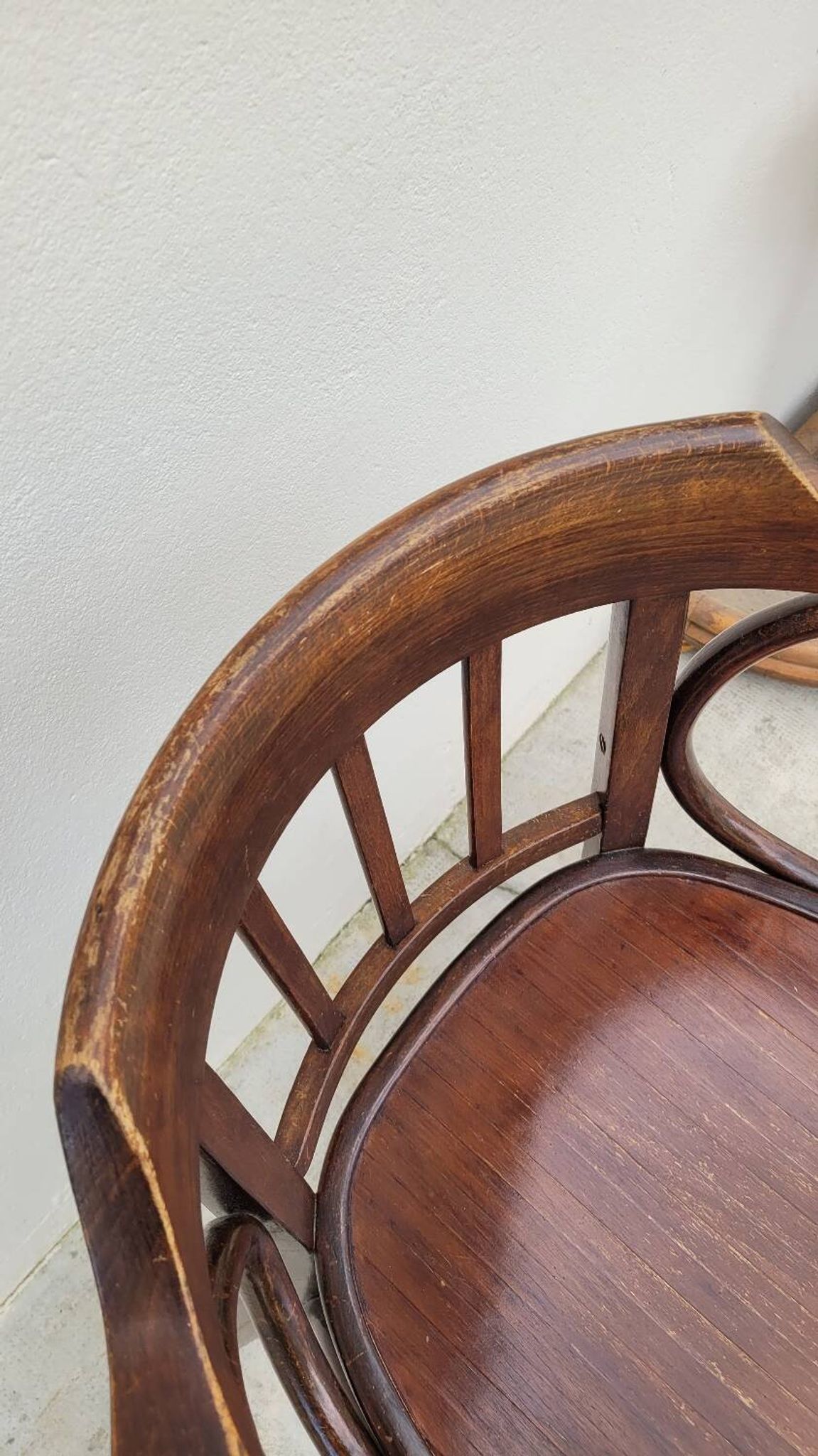 Office chair signed Baumann bistro style curved wood - 1930s