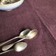 Old harvest tablecloth in pure hemp tinted with eggplant