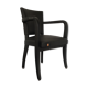 Leather-wrapped black bridge chair