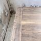 Solid oak farmhouse table with integrated extensions 1950