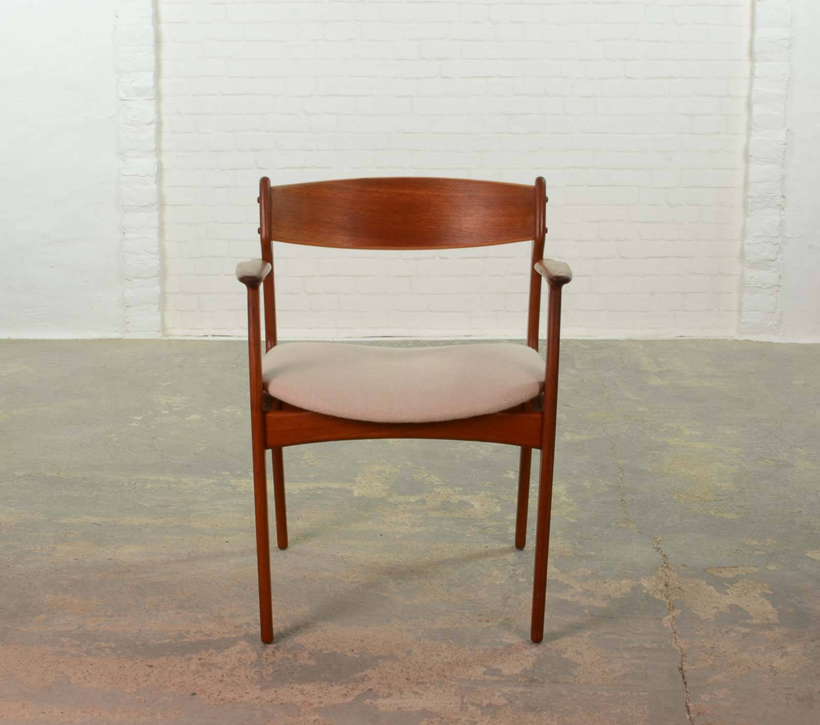 Danish Teak Desk- Armchair by Erik Buch for Oddense Maskinsedkeri, 1960s