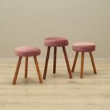 Set of three pink footstools, Danish design, 1960s, production: Denmark