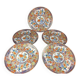 Set of 5 large Taous porcelain plates, Morocco, vintage