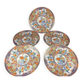 Set of 5 large Taous porcelain plates, Morocco, vintage